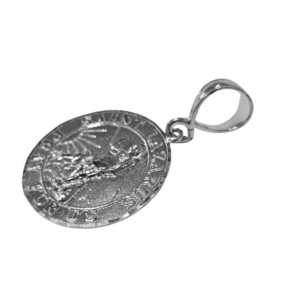 Saint Lazarus Silver Medallion Pendant