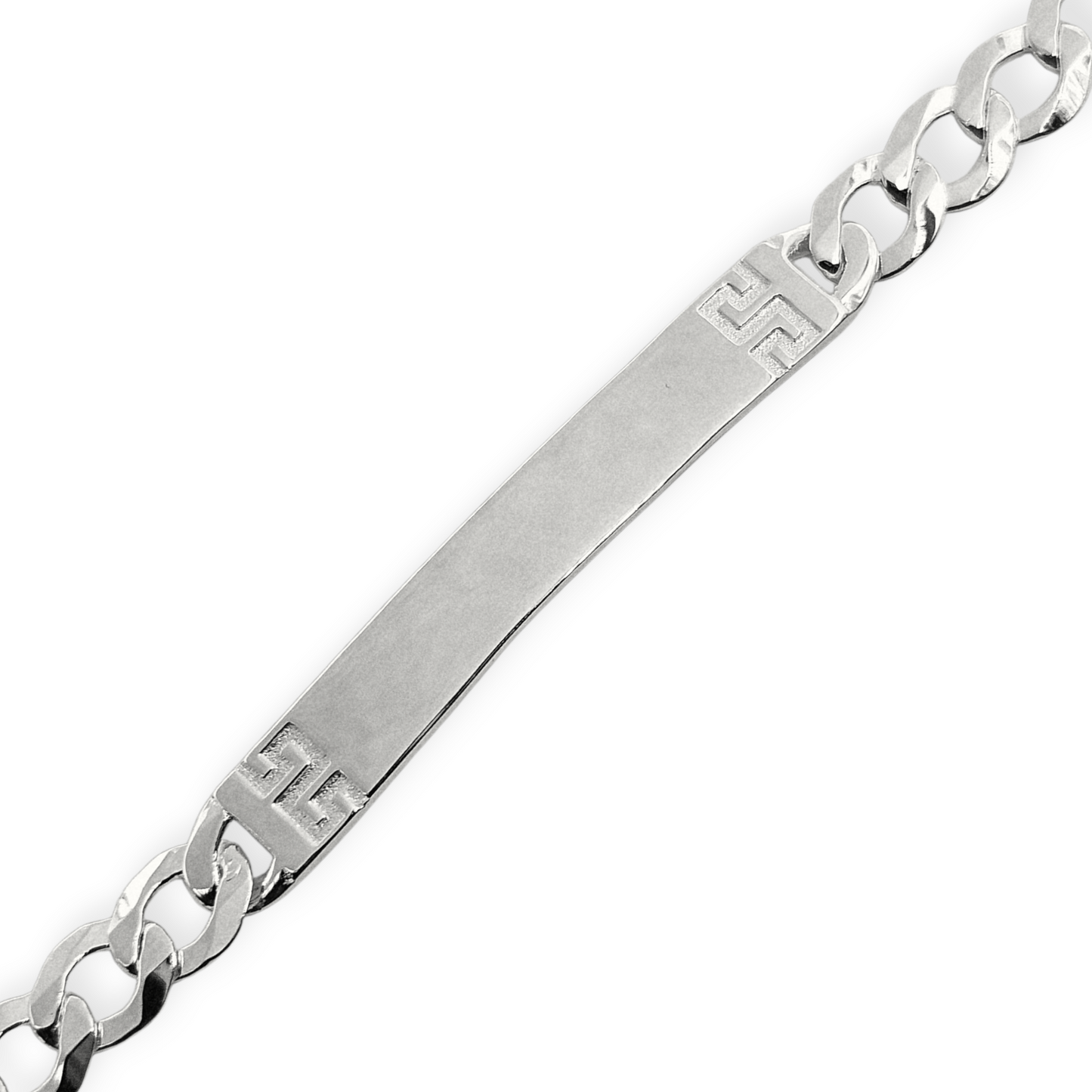 Fancy Customizable Sterling Silver 925 Bracelet 6.5"L Cuban Unisex- Free Laser Engraving