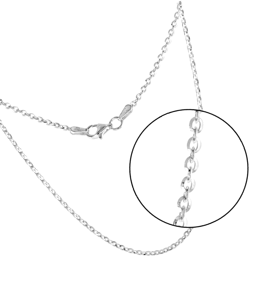 Brillantina Chain Italian Solid 925 Sterling Silver for Men, Women 1 mm