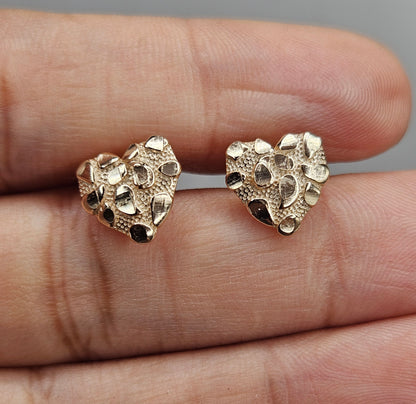 Nugget Stud Earrings 14K Gold Plated over Silver 925 for Women