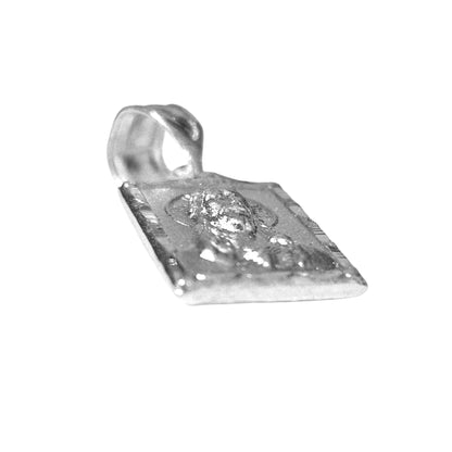 Sacred Heart and Virgen Mary Double Sided Silver Pendant