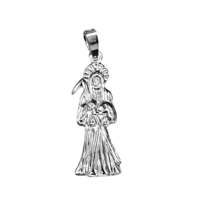 Silver Santa Muerte (Grim Reaper) Sterling Silver 925 Pendant -2 Size Different Designs