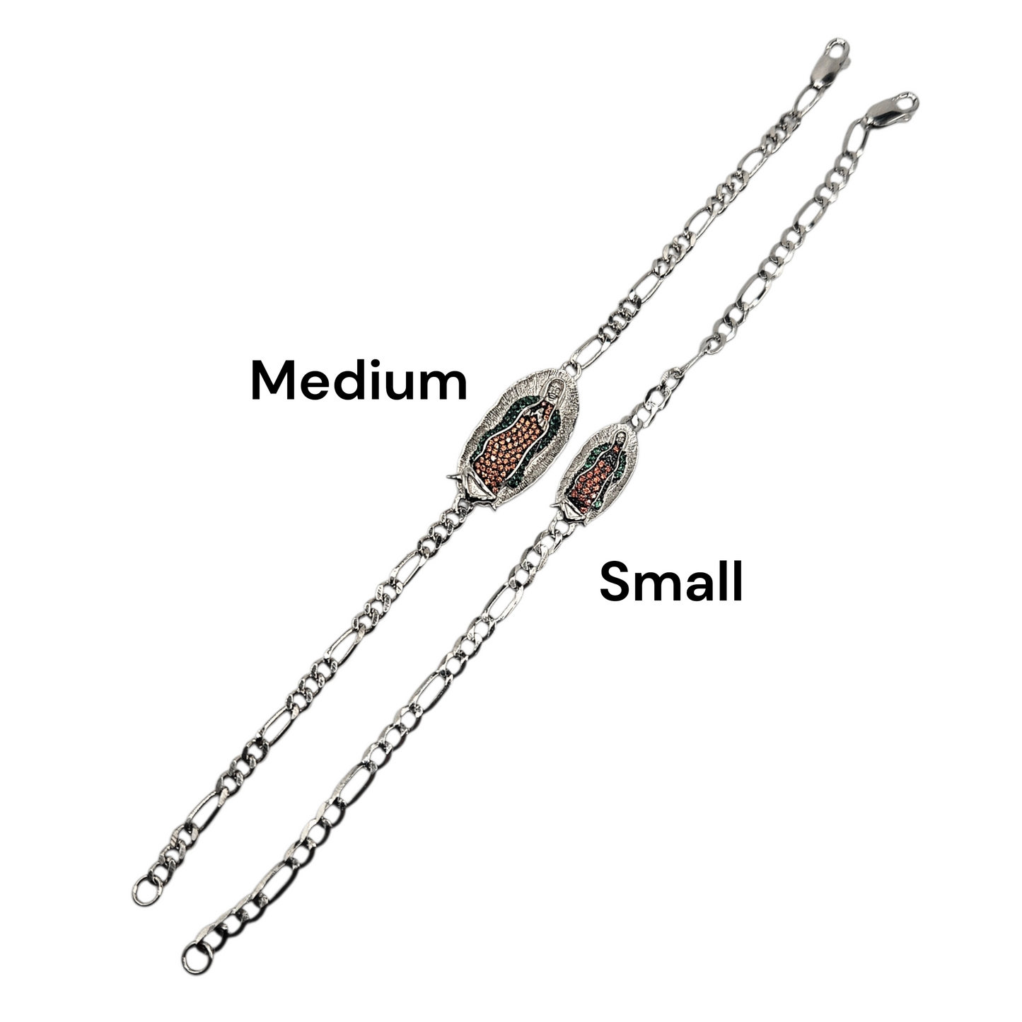 Pulsera Virgen María Ovalada Plata de Ley S925