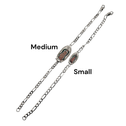 Pulsera Virgen María Ovalada Plata de Ley S925