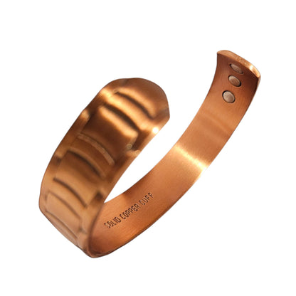 Solid Copper Men Magnetic Cuff Bracelet