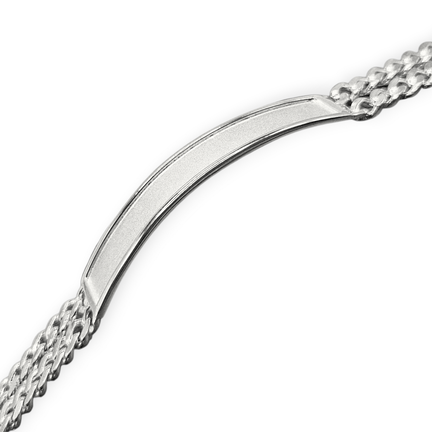 Double Cuban Chain Silver Bracelet For Men 8"L