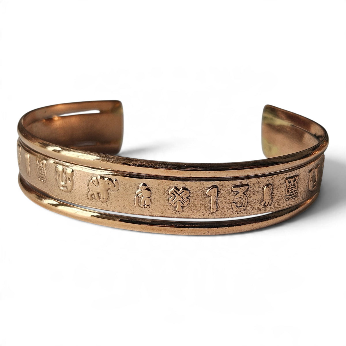 Copper Women Cuff Bracelet Lucky Figures Design