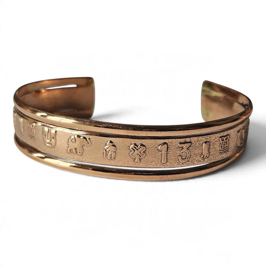 Copper Women Cuff Bracelet Lucky Figures Design