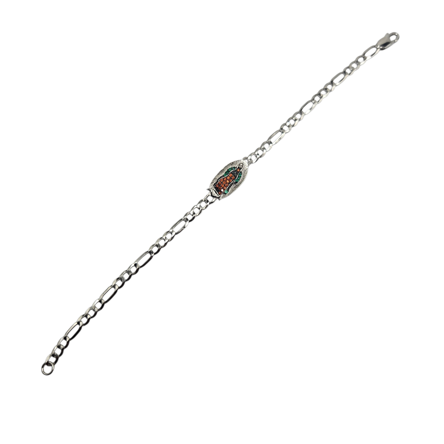Pulsera Virgen María Ovalada Plata de Ley S925