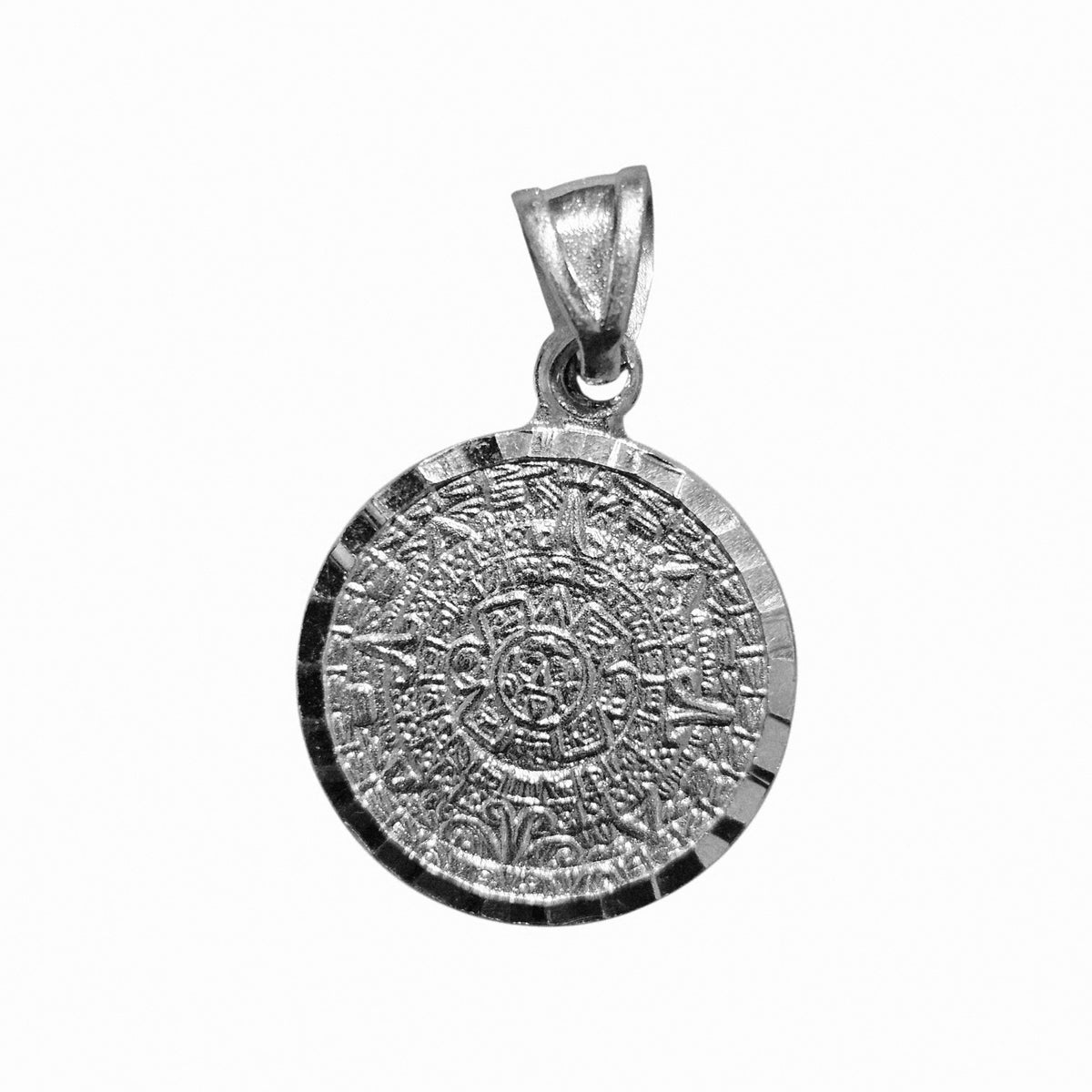 Aztec Calendar Silver 925 Pendant 19mm