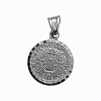 Aztec Calendar Silver 925 Pendant 19mm