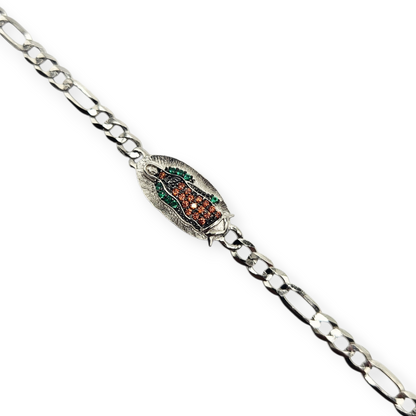 Pulsera Virgen María Ovalada Plata de Ley S925