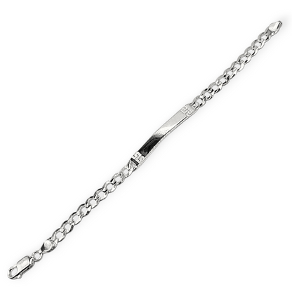 Fancy Customizable Sterling Silver 925 Bracelet 6.5"L Cuban Unisex- Free Laser Engraving
