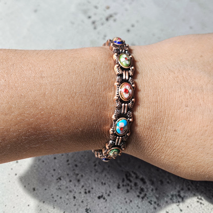 Magnetic Solid Copper Bracelet for Women Vintage Design