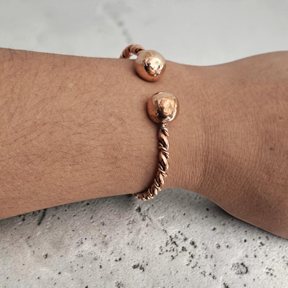 Copper Cuff Double Braded Bracelet Unisex
