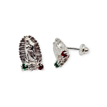 S925 Virgen Maria Silver Baby Earrings