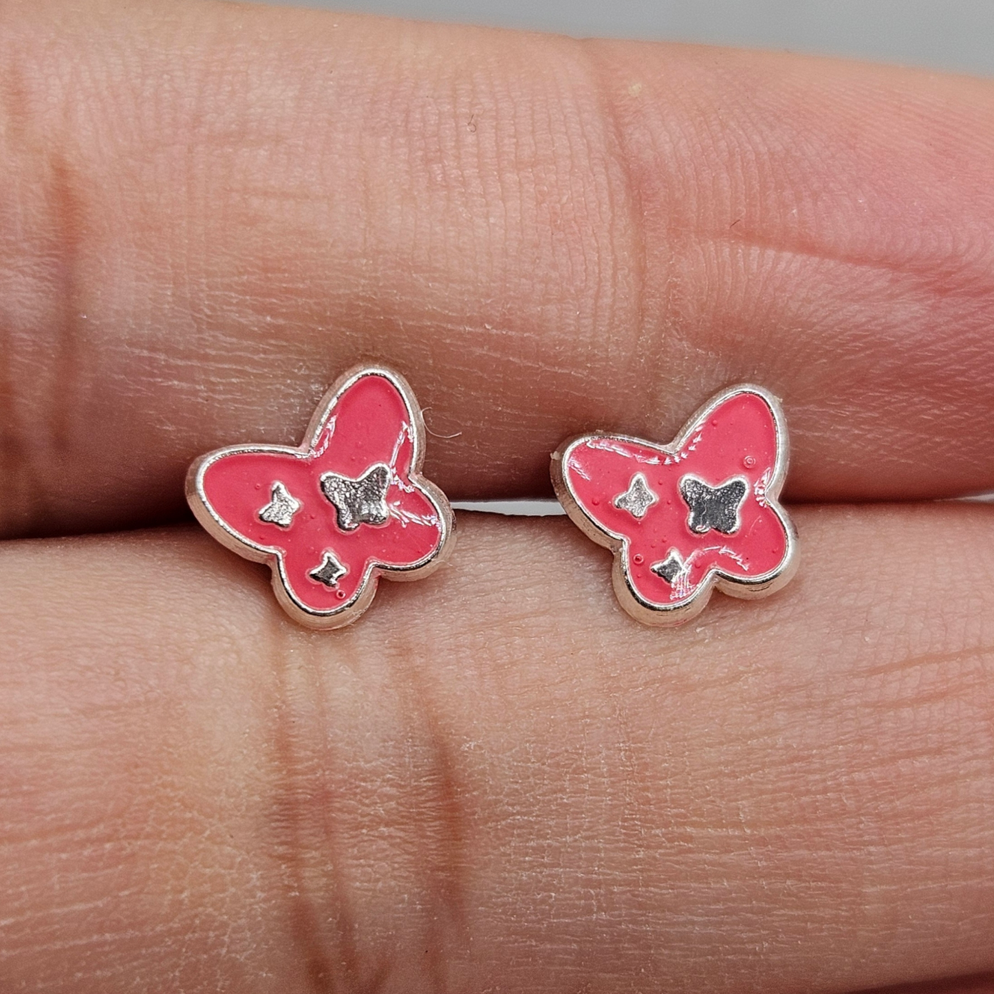 Pink Butterfly  Stud Earrings for Girls