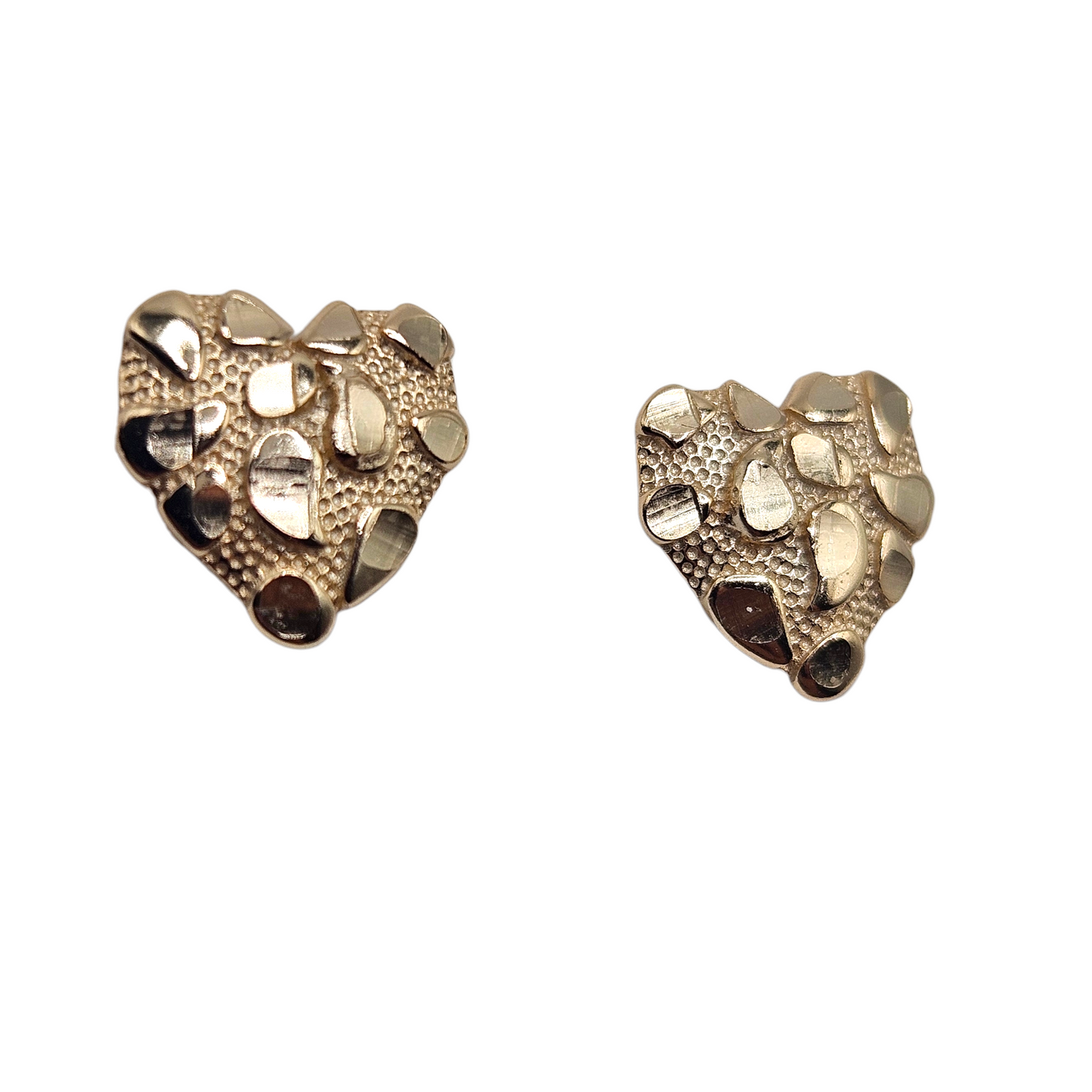 Nugget Stud Earrings 14K Gold Plated over Silver 925 for Women