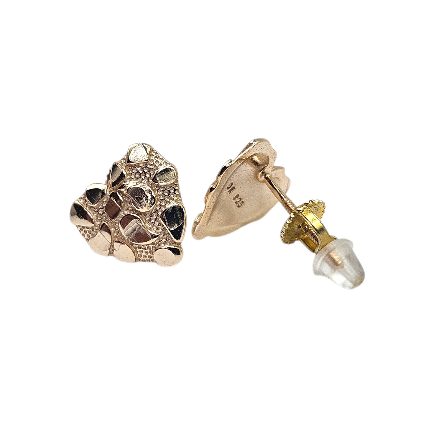 Nugget Stud Earrings 14K Gold Plated over Silver 925 for Women