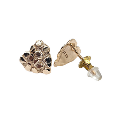 Nugget Stud Earrings 14K Gold Plated over Silver 925 for Women