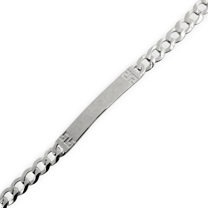 Fancy Customizable Sterling Silver 925 Bracelet 6.5"L Cuban Unisex- Free Laser Engraving