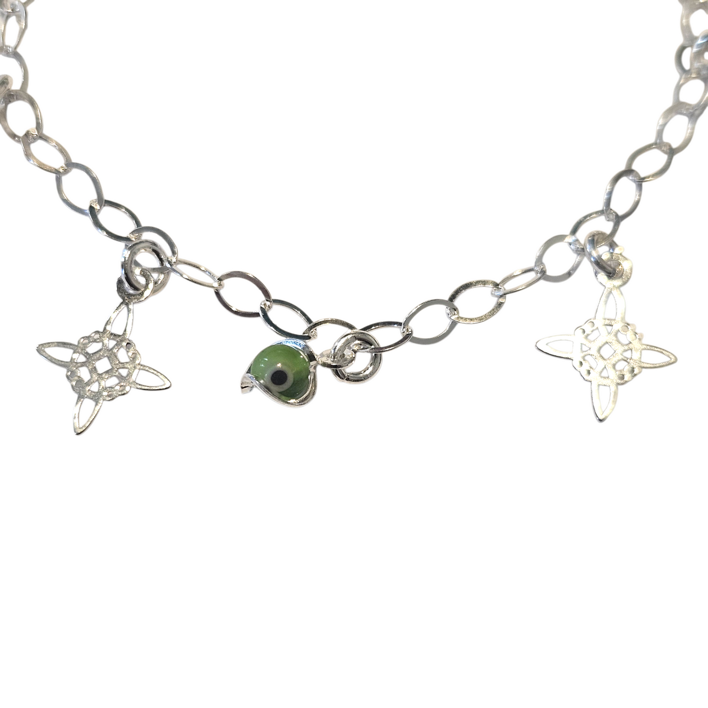 Multicolor Evil eye Bracelet Sterling Silver S925 with Witch's Knot Nudo de Bruja