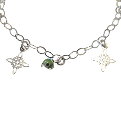 Multicolor Evil eye Bracelet Sterling Silver S925 with Witch's Knot Nudo de Bruja