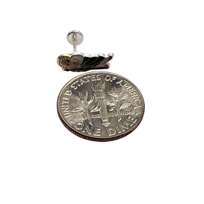 San Judas Baby Stud Earrings Silver 925 Multicolor