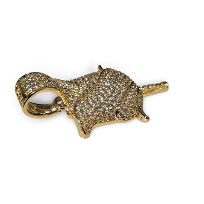 Iced Rose Pendant 14K Gold Plated
