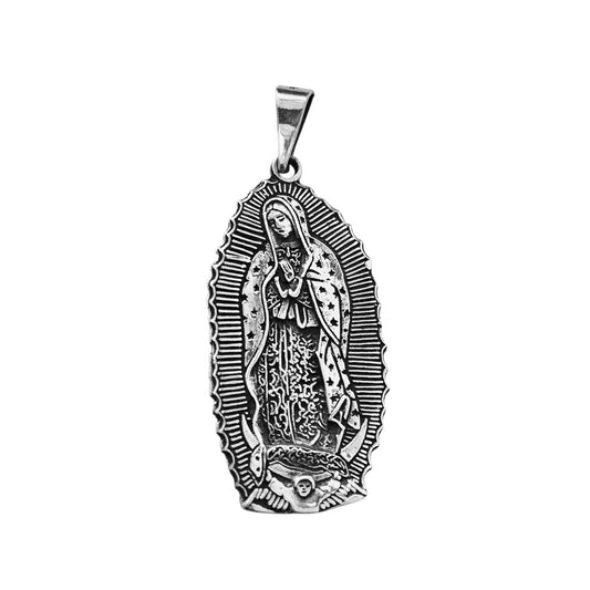 Virgin Mary Silver 925 Pendant with Dios Te Ame Prayer
