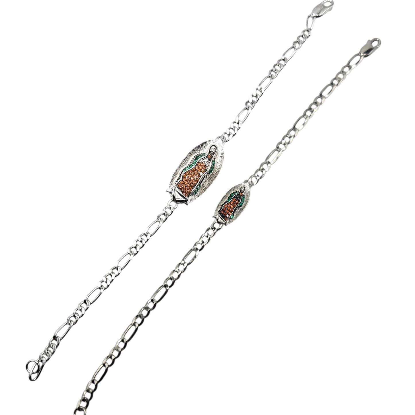 Pulsera Virgen María Ovalada Plata de Ley S925