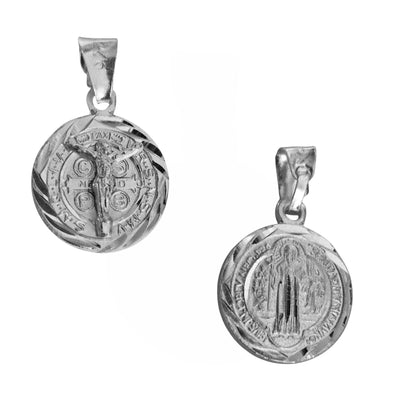 Double Sided Crucifix Charm with Saint Benedict Pendant
