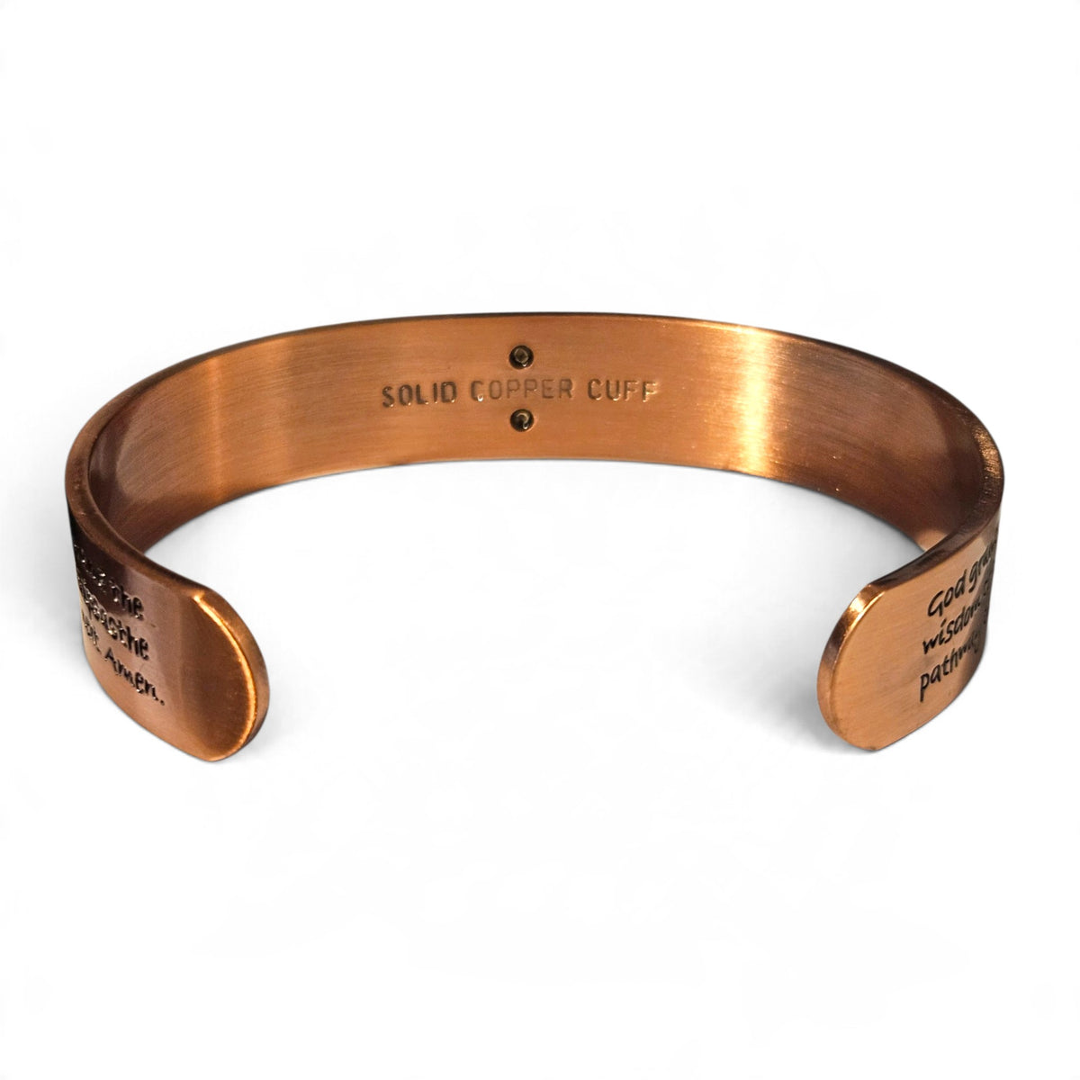 Magnetic Solid Copper Men Cuff Bracelet with Serenity Prayer Engraved
