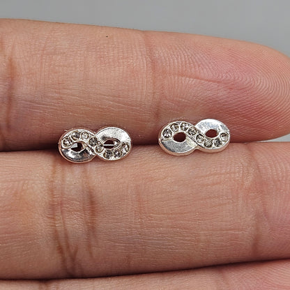 Infinity Stud Earrings for Girls 925 Silver