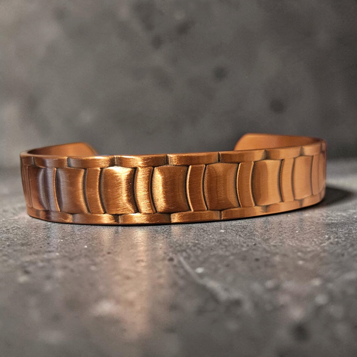 Solid Copper Men Magnetic Cuff Bracelet