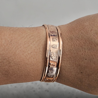 Copper Women Cuff Bracelet Lucky Figures Design