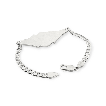 925 Silver Virgen Mary Bracelet 7"L for Women Cuban Style Bracelet