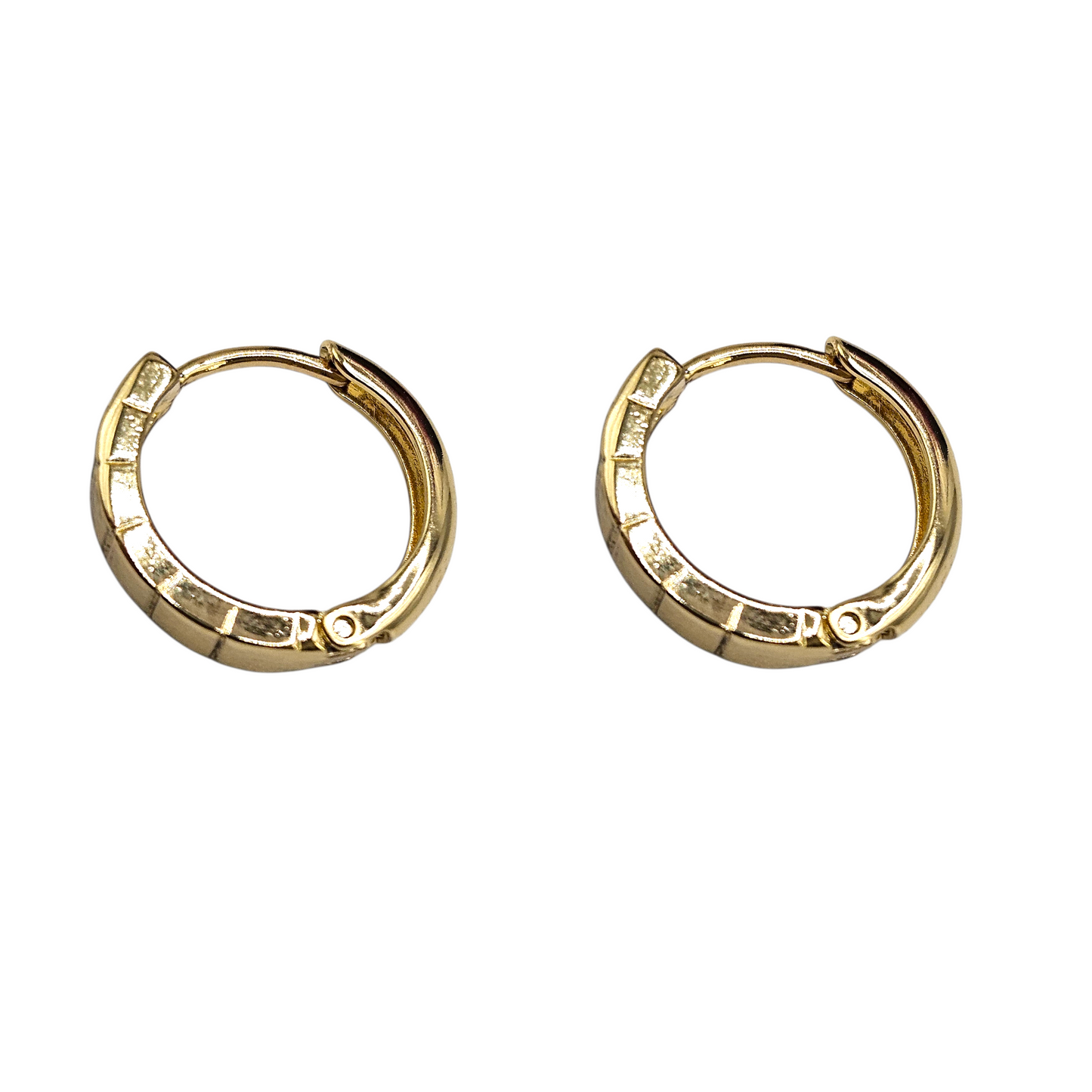Flat Hoop Earrings 14K Gold Plated Women Earrings 17mm