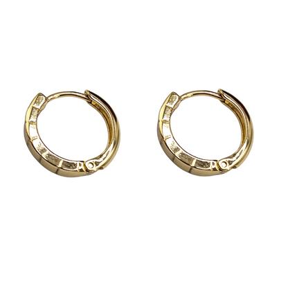 Flat Hoop Earrings 14K Gold Plated Women Earrings 17mm