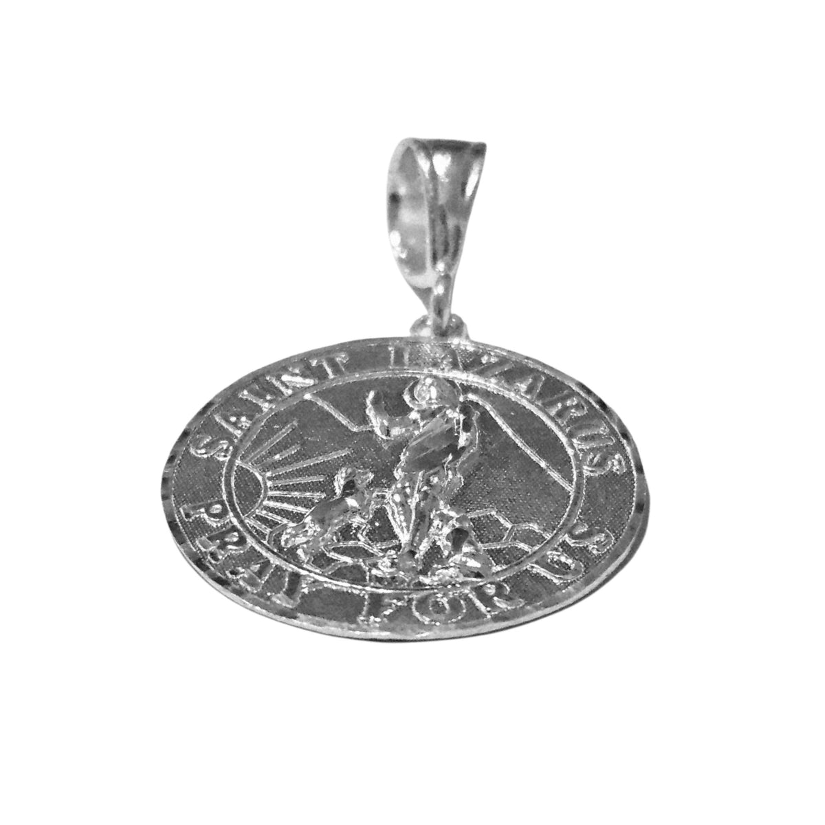Saint Lazarus Silver Medallion Pendant