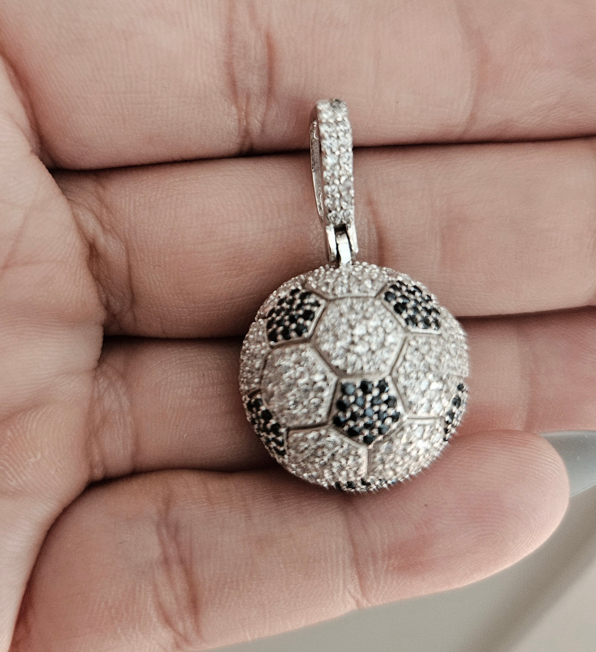 Silver Soccer ball Pendant 3D Design