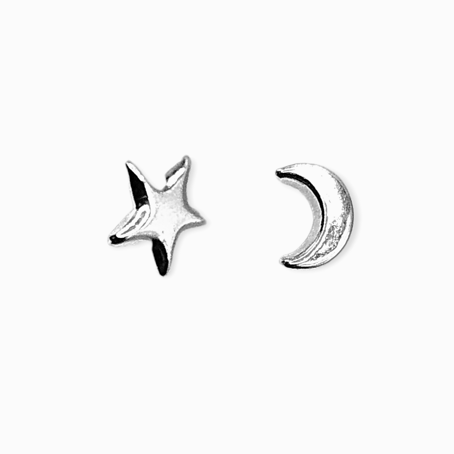 Moon and a Star  Stud Earrings for Girls 925 Silver