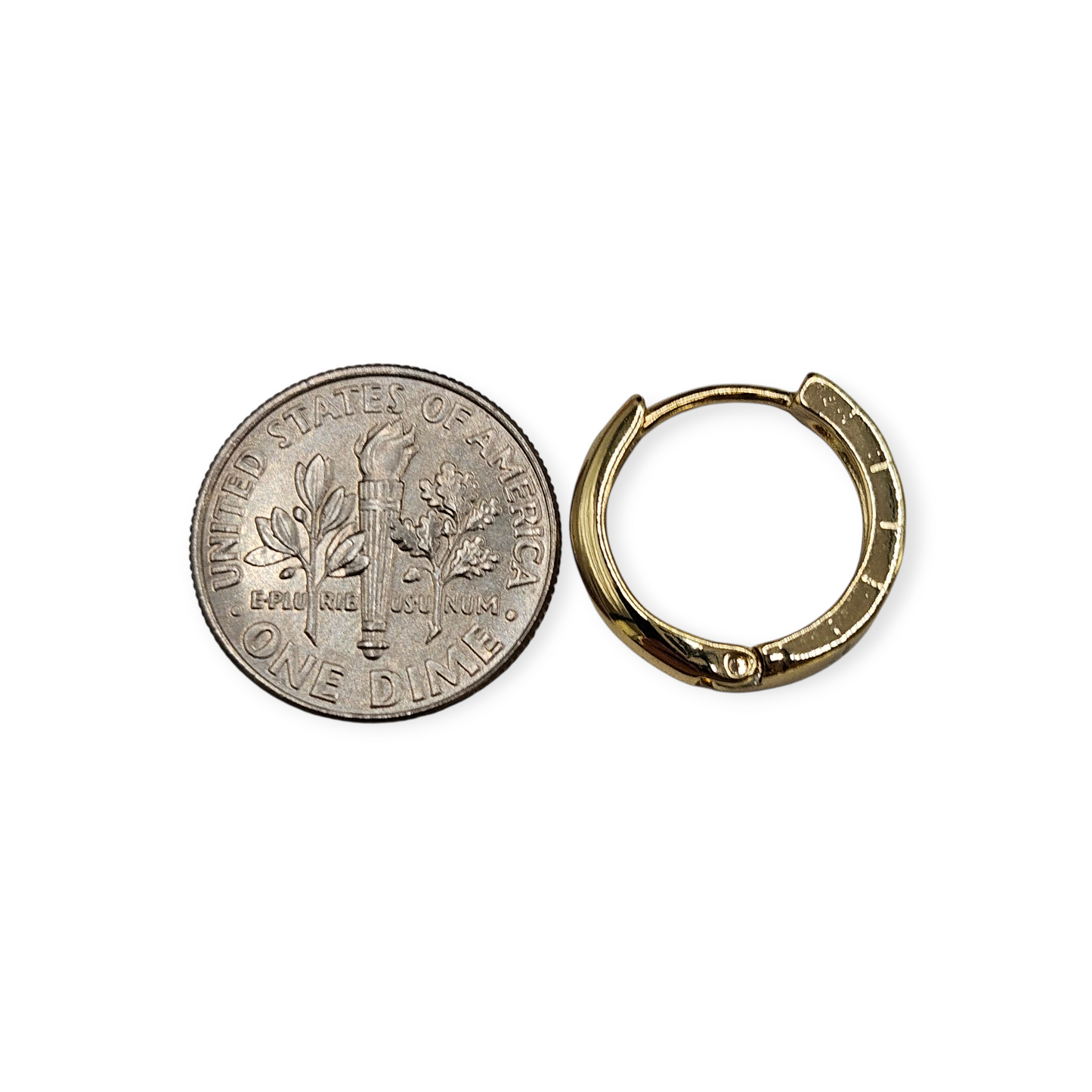 Flat Hoop Earrings 14K Gold Plated Women Earrings 17mm