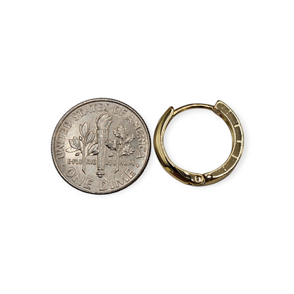 Flat Hoop Earrings 14K Gold Plated Women Earrings 17mm