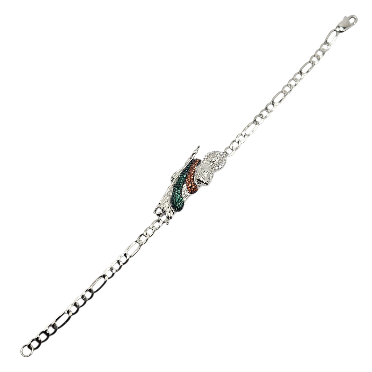 Silver Saint Jude Bracelet for Men or Women 7.5"L