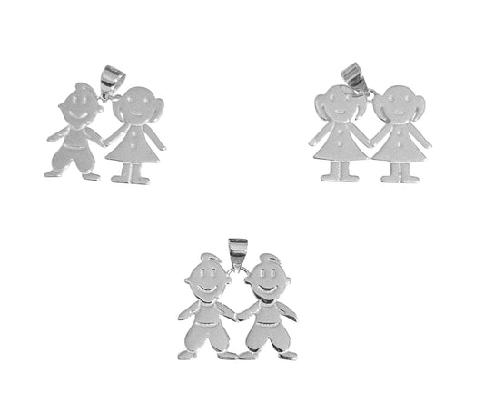 Sterling Silver Children Charm Pendant Laser Engravable