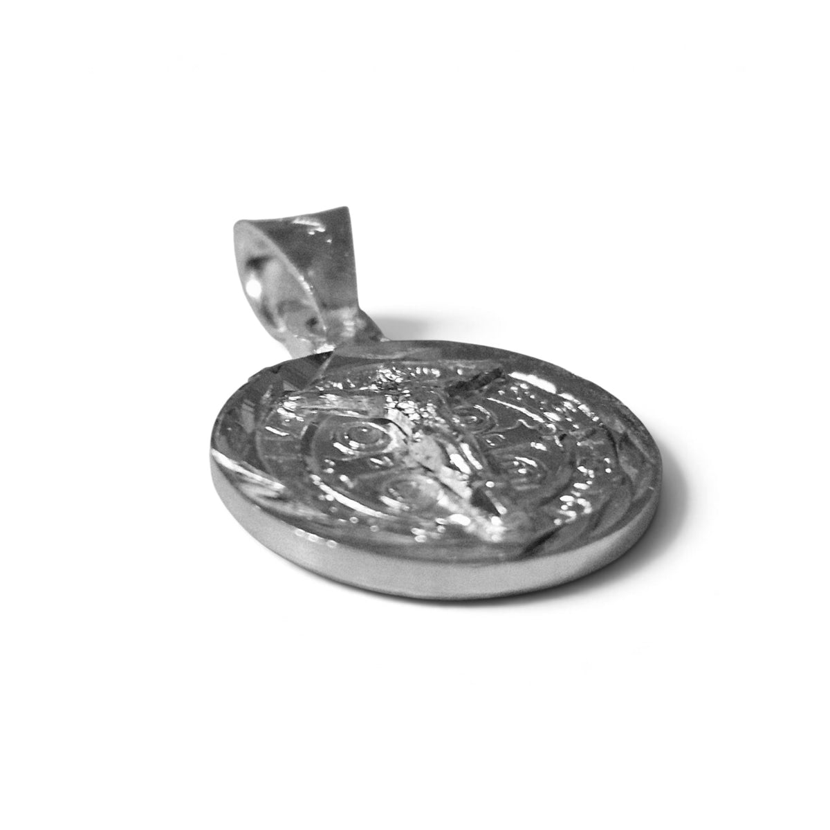 Double Sided Crucifix Charm with Saint Benedict Pendant