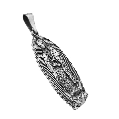 Virgin Mary Silver 925 Pendant with Dios Te Ame Prayer