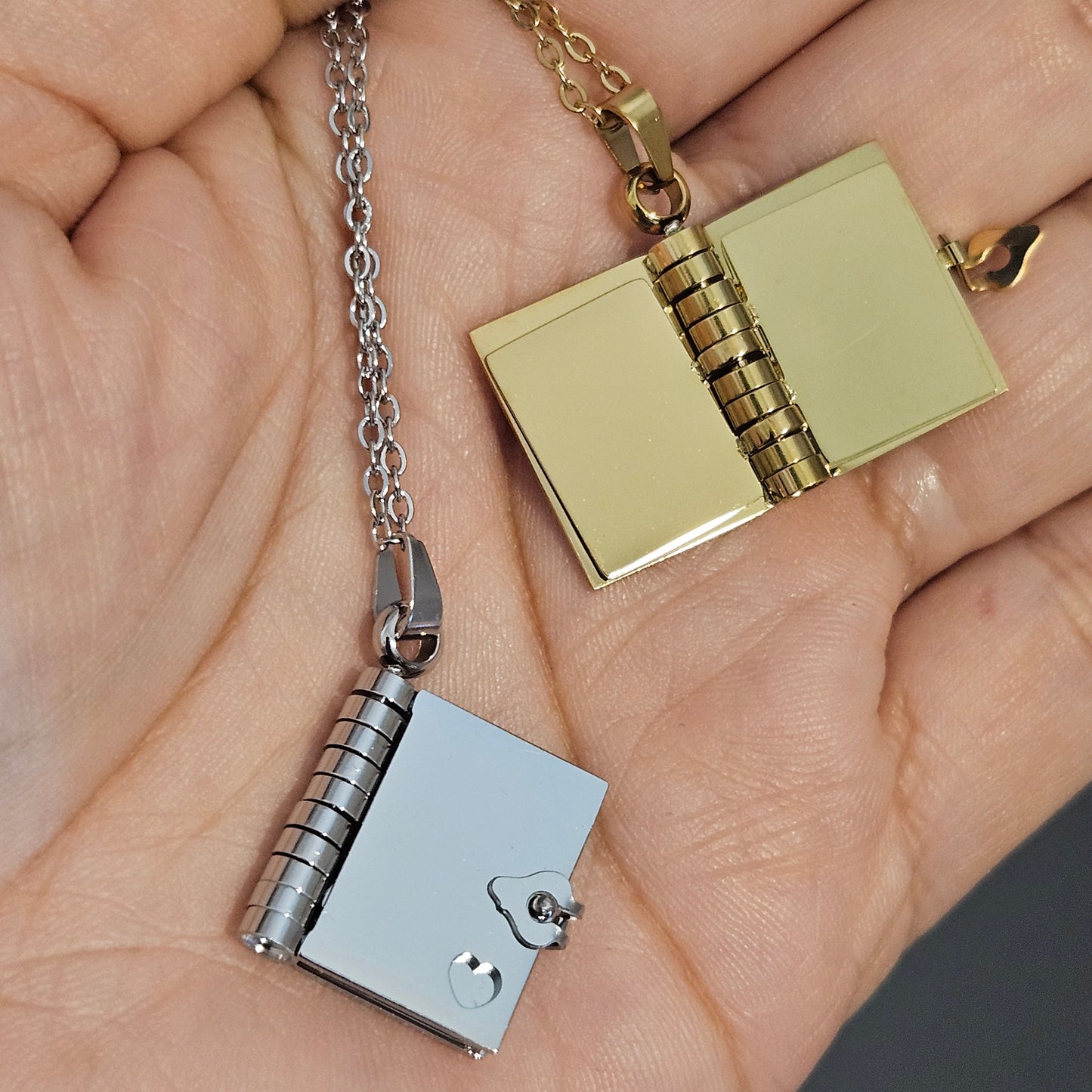 Storybook Stainless Steel Necklace Customizable with Lazer Engraving