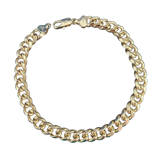 Link 14k Gold Anklet or Bracelet for Men or Women 11"Long